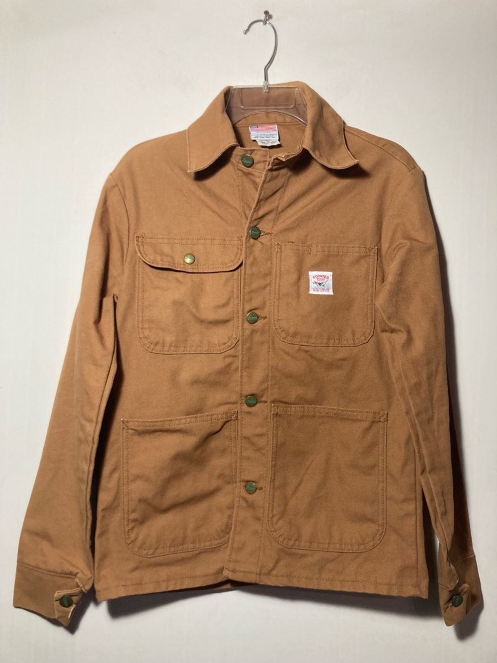 Pointer Brand Brown Duck Chore Coat Lightweight Duck Canvas USA Made Size XSmall - Picture 2 of 16